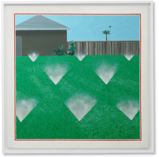 DAVID HOCKNEY (B. 1937) A Lawn Being Sprinkled, 1967 $25,000,000-35,000,000