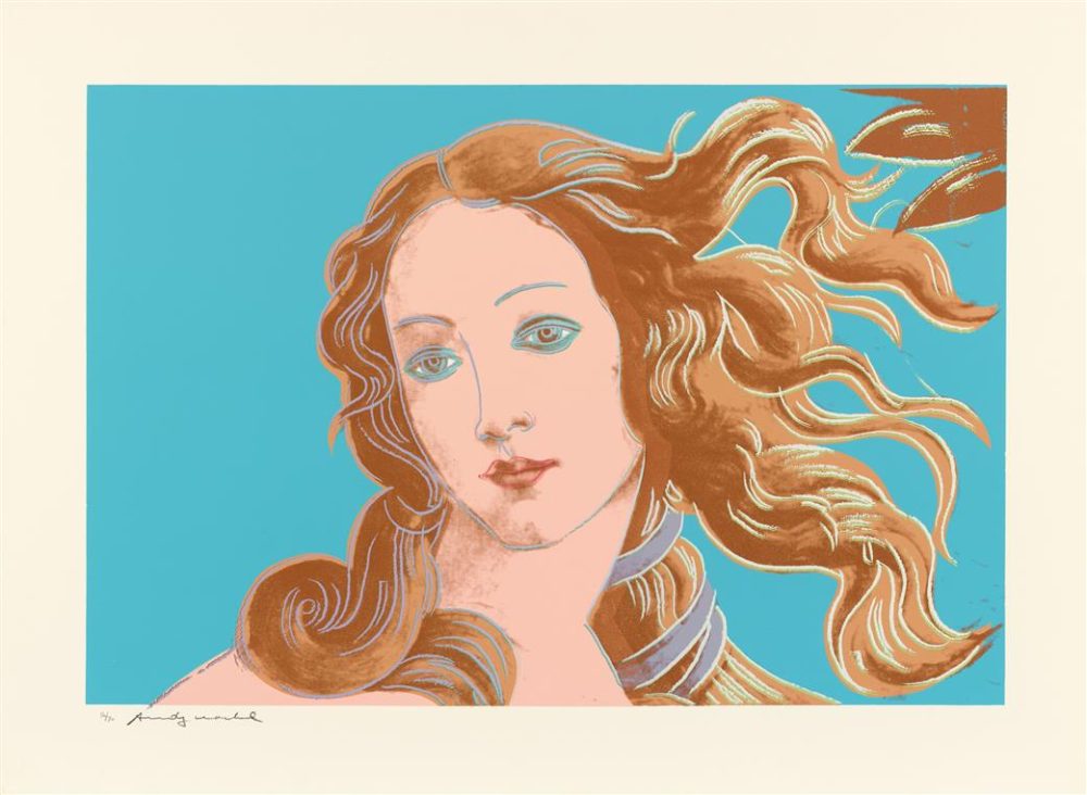 Andy Warhol, Details of Renaissance Paintings (Sandro Botticelli, Birth of Venus, 1482). Estimate:60.000 € - 80.000