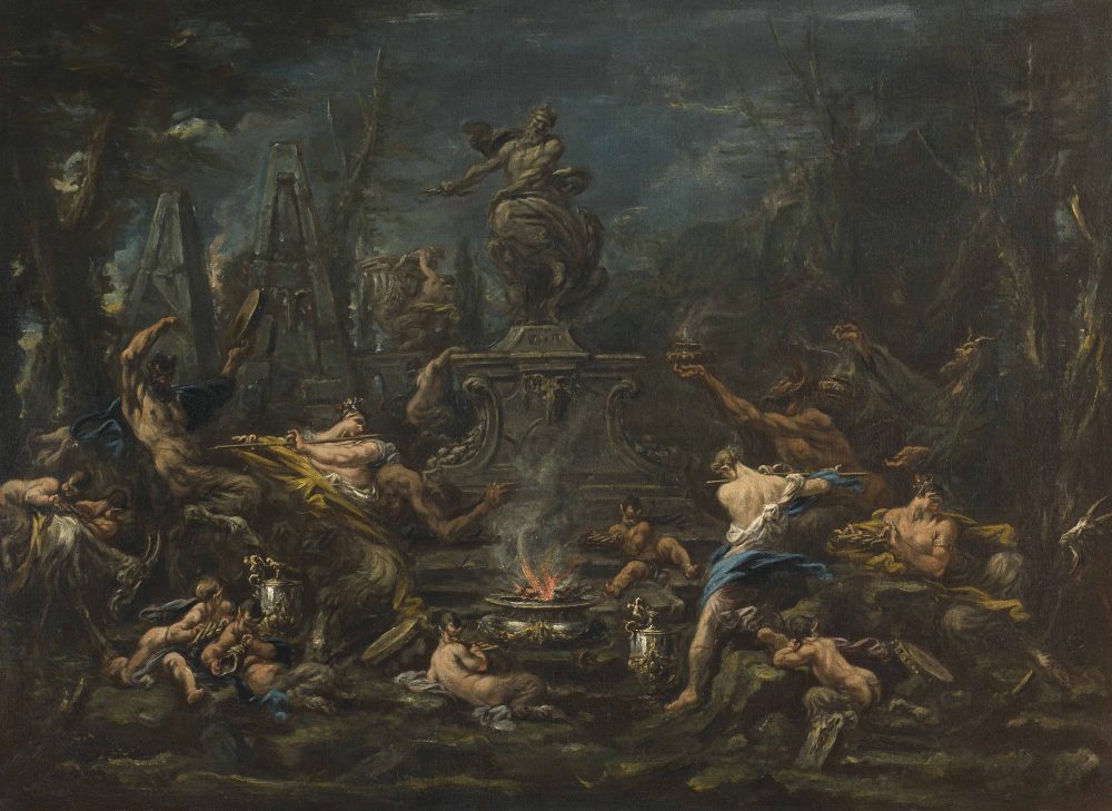 -Alessandro Magnasco (Gênes, 1667-1749) L’Hommage à Pluton Huile sur toile. 87 x 117 cm Vers 1735-1740 Collection particulière 