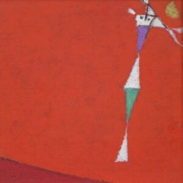 Osvaldo Licini, Angelo su fondo rosso, 1956, particolare