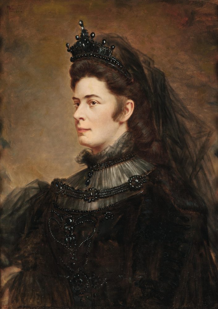 Imperatrice Elisabetta d‘Austria: Ritratto in abito nero con diadema, circa 1890 prezzo realizzato € 48.100