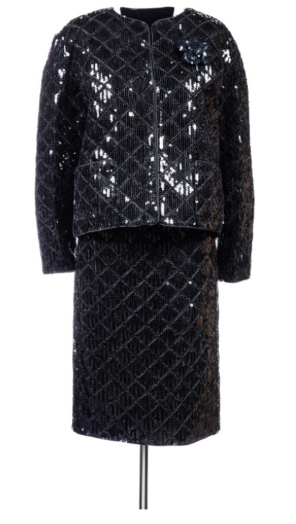 Chanel, By Karl Lagerfeld Set of Black Checkered Sequins Skirt and Jacket, Ready-to-Wear, Spring-Summer 1987. Estimate 2,000 - 4,000 EUR