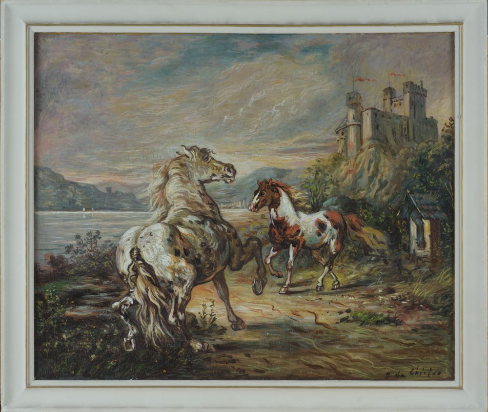 Giorgio De Chirico, Cavalli scalpitanti presso un castello. Stima 35-40 mila euro