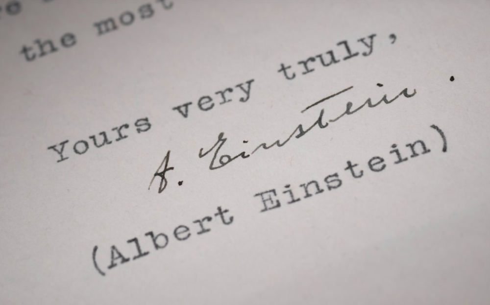 Signed Letter from Albert Einstein to President Franklin Delano Roosevelt from 1939 (estimate: $4,000,000 – 6,000,000)