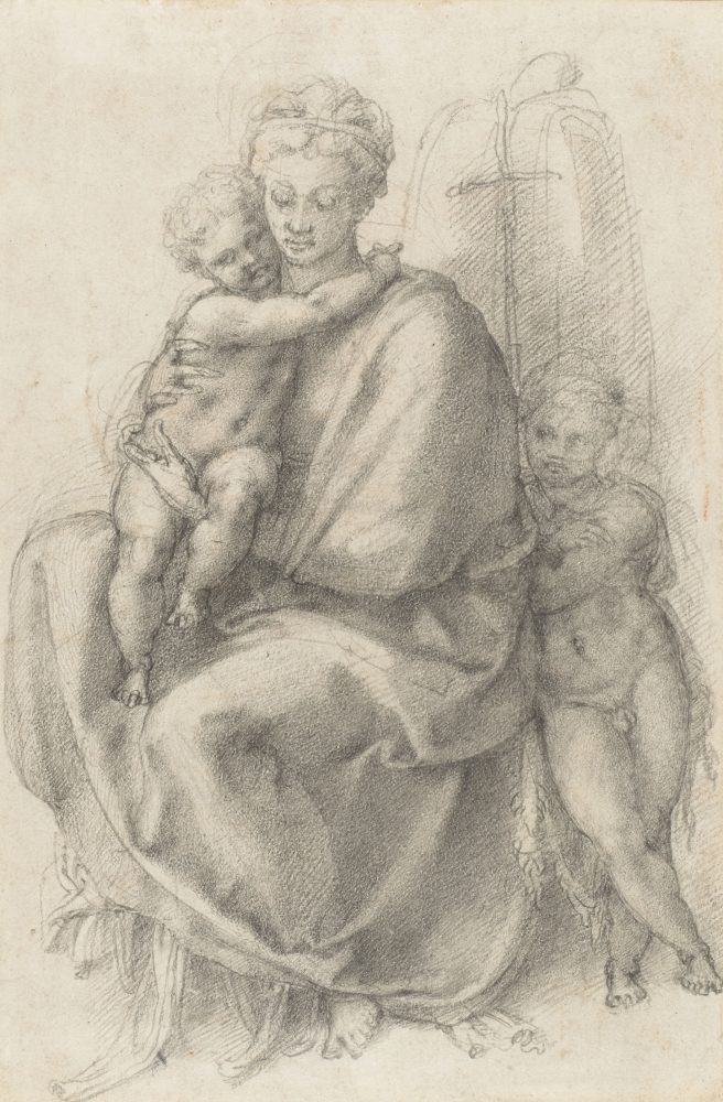 Michelangelo Buonarroti,The Virgin and Child with the young Baptist, c. 1532