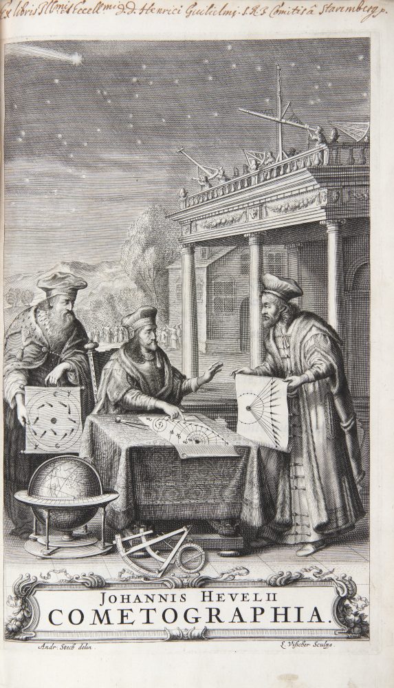 Lotto 25HEVELIUS, Johannes (1611-1687) - Cometographia, totem naturam cometarum.. exhibens.. cumprimis vero,
cometae anno 1652, 1661, 1661 & 1665. Danzica: Simon Reiniger per l'autore, 1668.
Stima € 20.000 - 30.000