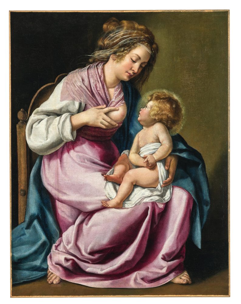 Artemisia Gentileschi (1593–1653) Madonna col bambino, olio su tela, 116 x 89,3 cm, stima 400.000-600.000 euro, asta di dipinti antichi 22 ottobre 2024