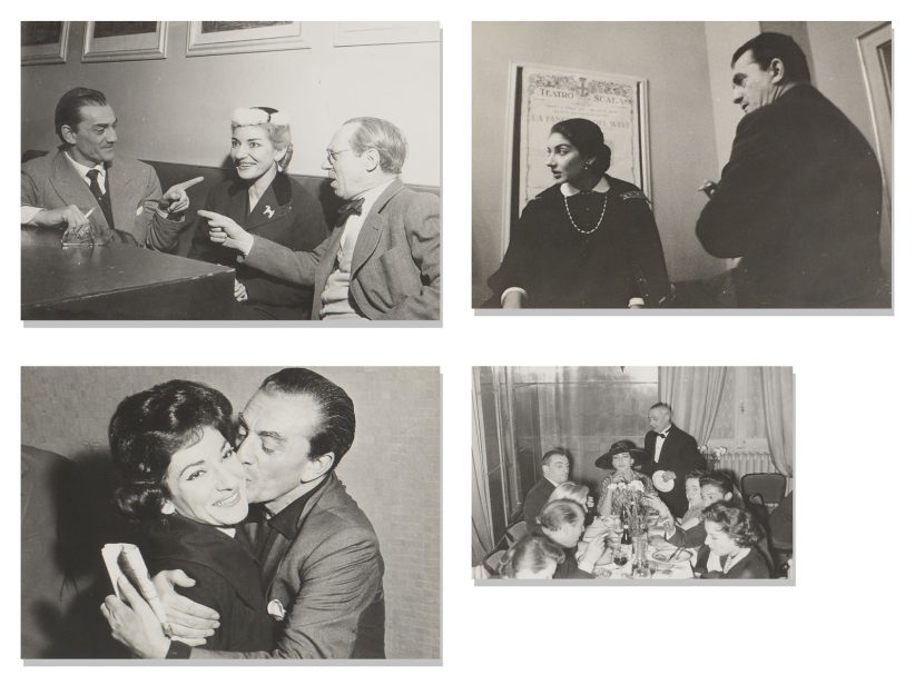 MARIA CALLAS (New York 1923-Parigi 1977) Lotto composto da quattro fotografie in bianco e nero con Luchino Visconti, sei telegrammi, una cartolina e quattro biglietti di complimenti. Provenienza: Il presente lotto proviene dell'archivio personale di Maria Callas ed era conservato a Parigi, in Avenue Georges Mandel 36. base d’asta: 1.000 €