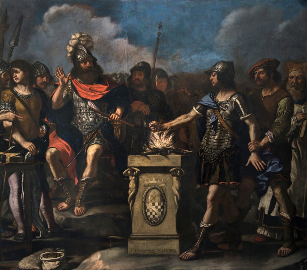 DYS44 Lampronti Gallery. Guercino, Eroismo di Muzio Scevola davanti al re etrusco Lars Porsenna