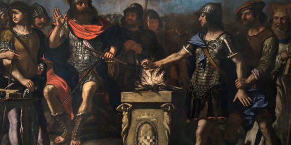 DYS44 Lampronti Gallery. Guercino, Eroismo di Muzio Scevola davanti al re etrusco Lars Porsenna