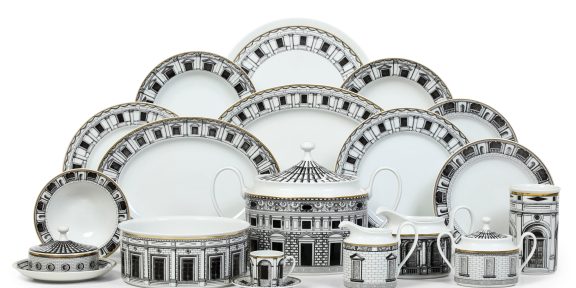 242 Raro servizio da tavola Fornasetti “Palladiana” Germania, Manifattura Rosenthal, 1970 - 1979 Designer Piero Fornasetti (1913-1988)