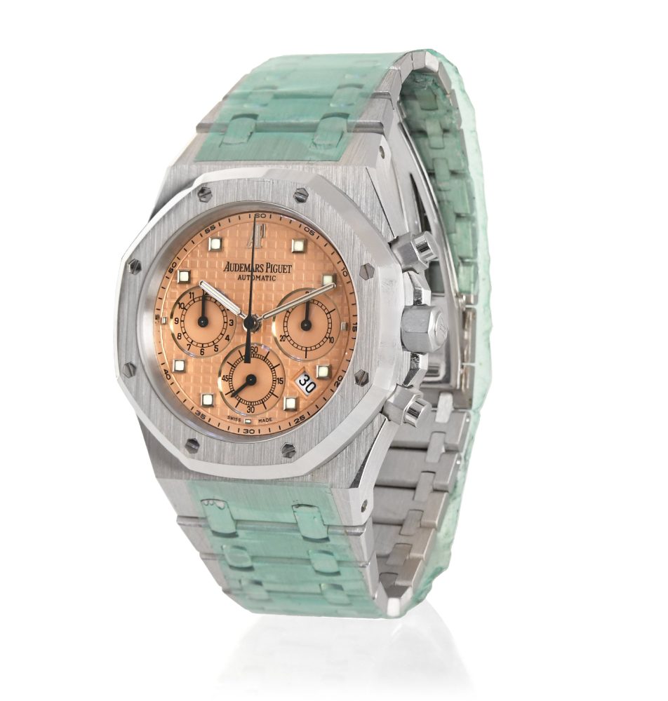 lotto 145AUDEMARS PIGUET "SALMON DIAL"
Modello: Royal Oak Chrono ref.26022BC.OO.D002CR.01
Anno: 2006 ca.
Base d'asta 50 mila euro