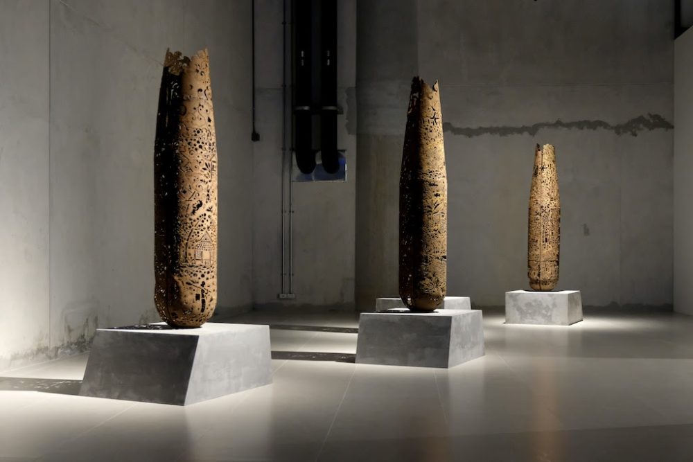 Bounpaul Phothyzan, Story from Plateau, 2019-present. Sculpture made of bomb casings. Photo by Arina Matvee.