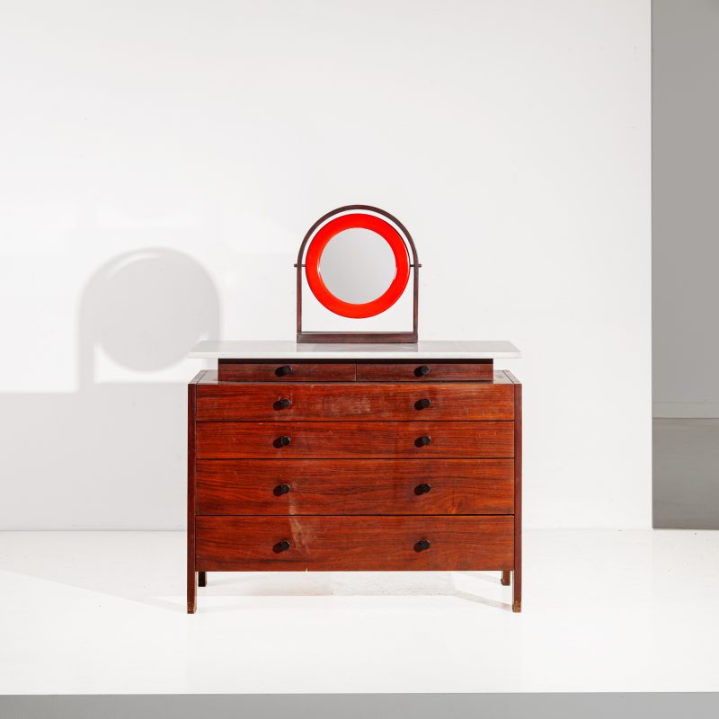 ETTORE SOTTSASS Cassettoncino mod. CS96 con specchio.