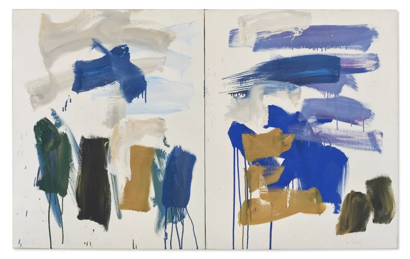 Champs (lotto 19) di Joan Mitchell , un dittico creato nel 1990, venduto per 2,1 milioni di euro . 