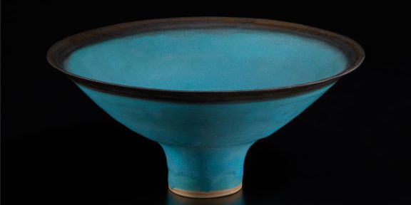 Lucie Rie, Footed Bowl (blue)