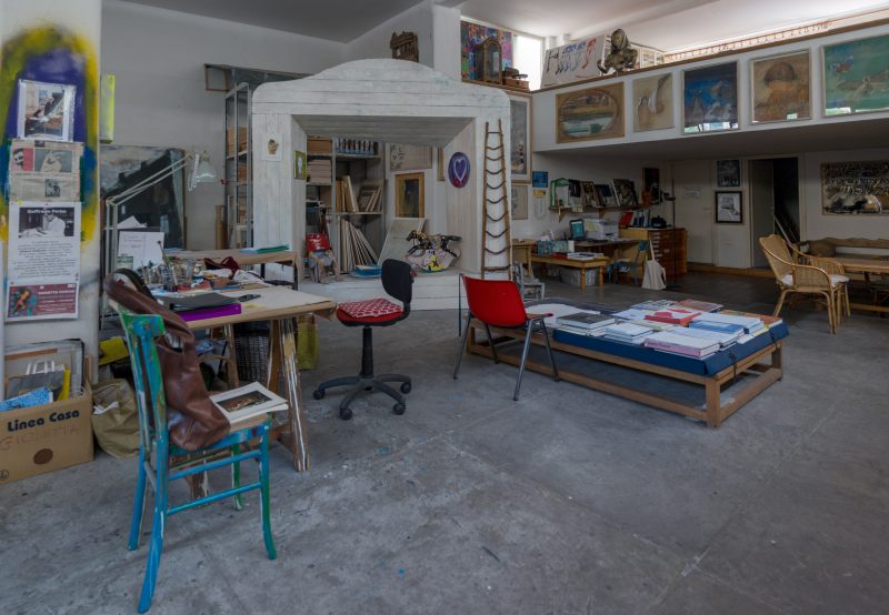 Lo studio di Giosetta Fioroni, foto Dino Ignani, courtesy Fondazione Goffredo Parise e Giosetta Fioroni