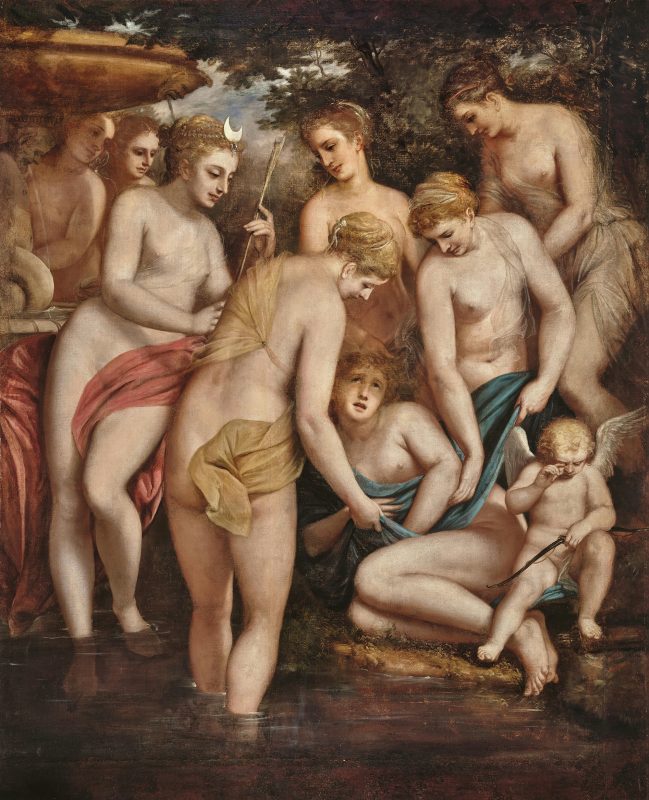 Luca Cambiaso (1527–1585), Diana e Callisto, olio su tela, 230 x 185,5 cm, stima € 600.000–800-000