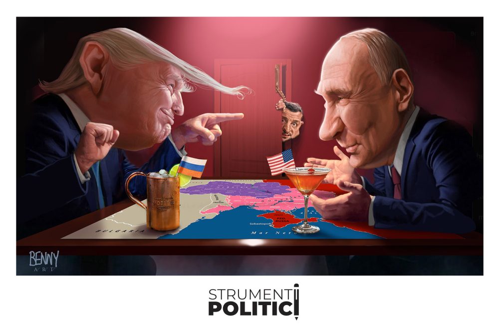 Vignetta realizzata da Strumenti Politici nel febbraio 2025