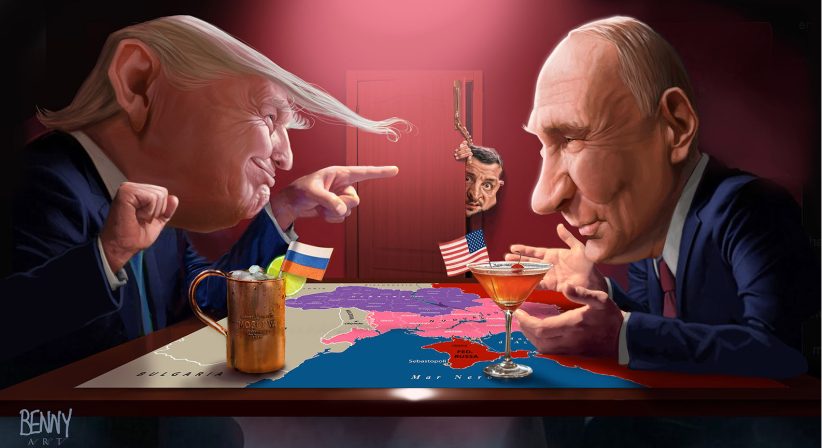 Vignetta realizzata da Strumenti Politici nel febbraio 2025