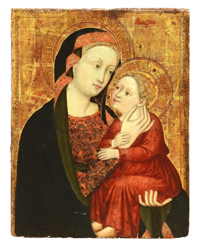 PIETRO DI DOMENICO DA MONTEPULCIANO [notizie dal 1418 - al 1422] (cerchia di) Madonna con Bambino
