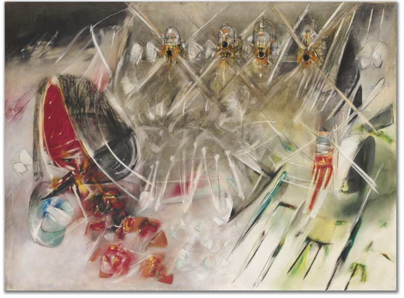 Roberto Matta "The Re-evolvers" 1951, olio su tela, cm 145,5x198. Stima € 140.000 - 180.000