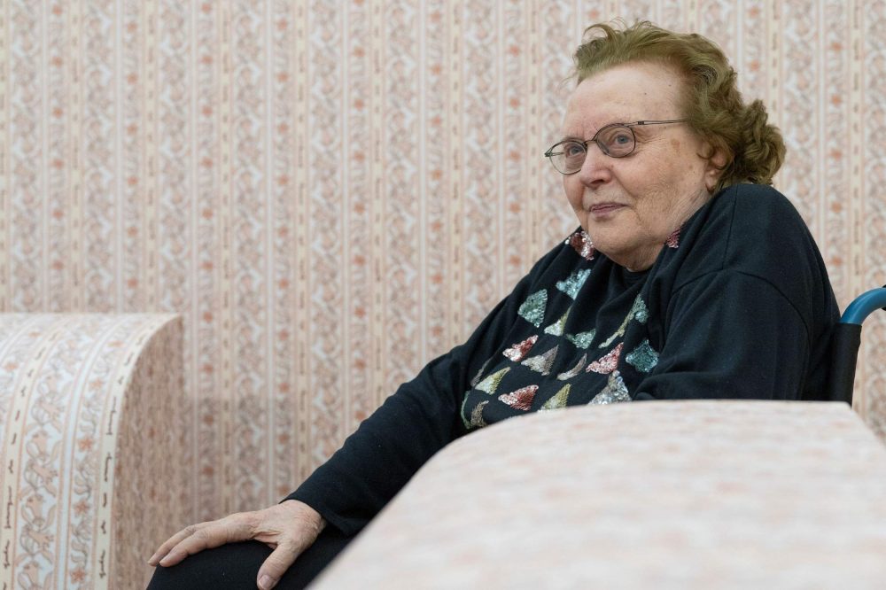 Bianca Pucciarelli Menna in arte Tomaso Binga alla presentazione di Euforia Tomaso Binga, museo Madre (ph Amedeo Benestante)