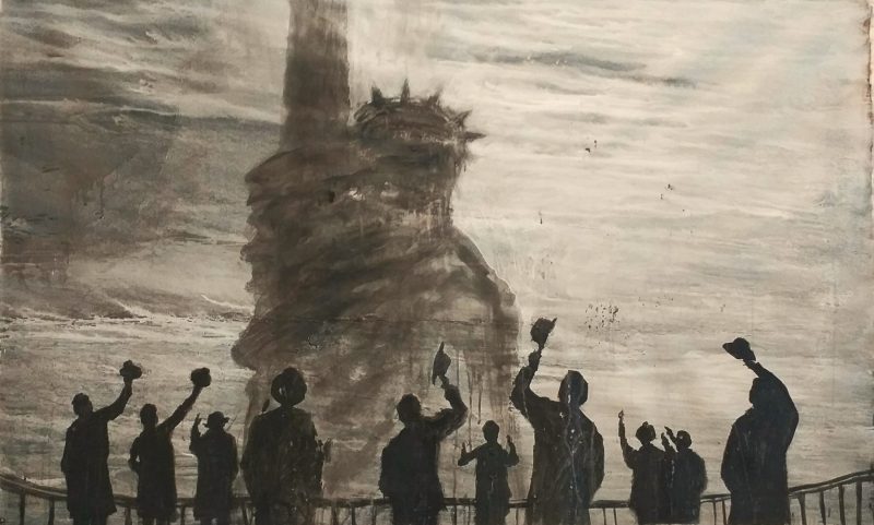 Giovanni Cerri, L'America!, 2023, t.m. su tela, cm. 85x140