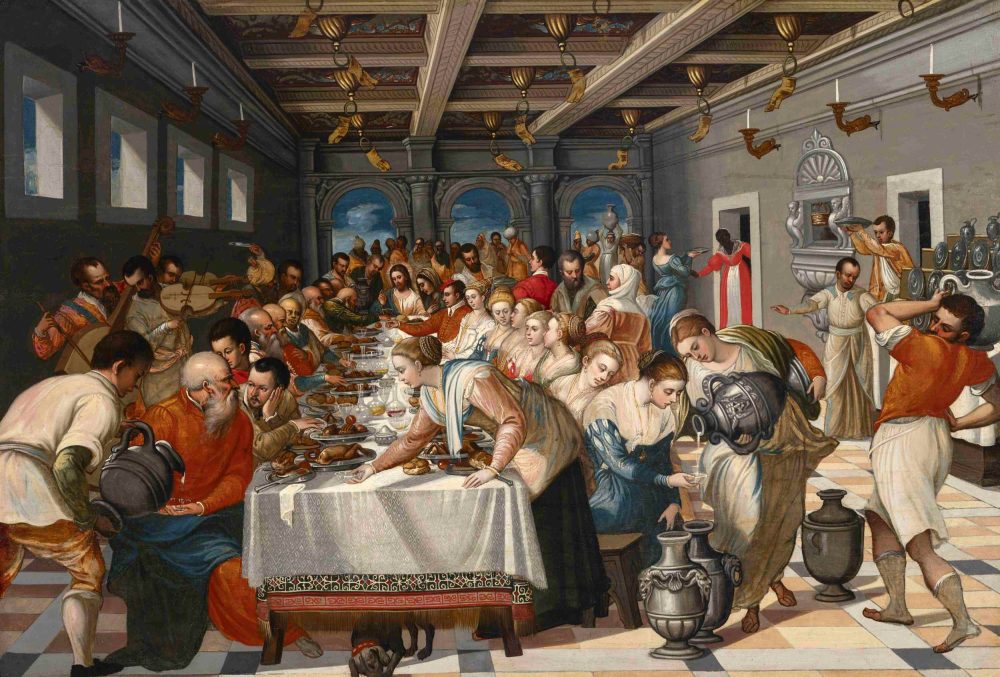 Michaél Damaskinós, Le Nozze di Cana (da Jacopo Tintoretto), 1575-1580, Tempera e olio su tela e tavola, cm 79,5 x 115,5, Venezia, Museo Correr