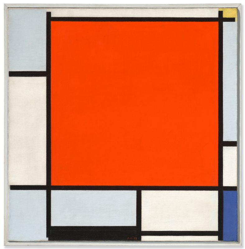 Composition with Large Red Plane, Bluish Gray, Yellow, Black and Blue – Piet Mondrian
