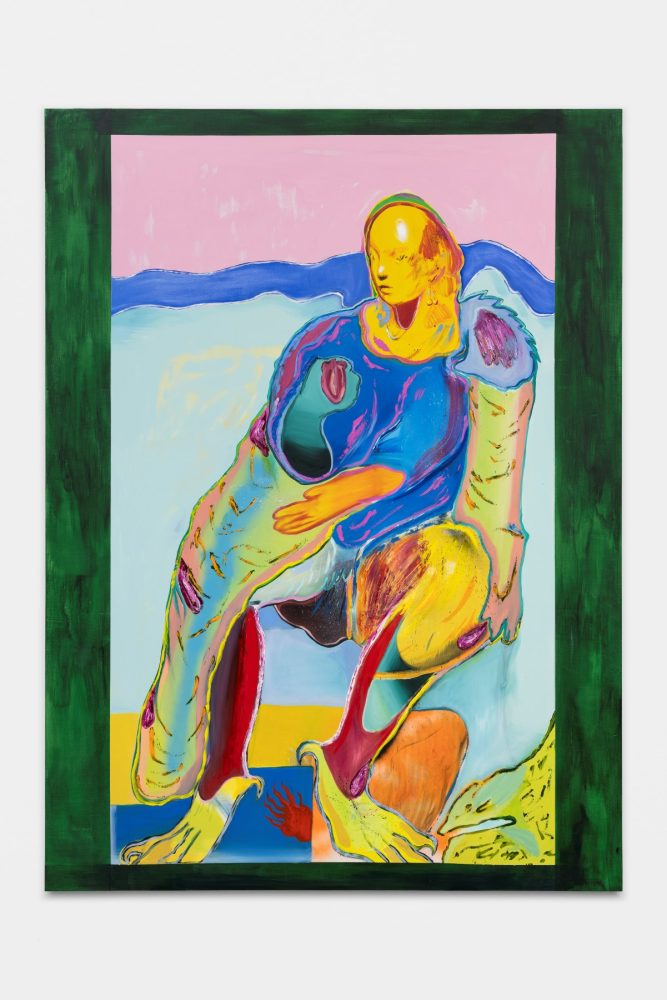 Davide Serpetti , Fidelio #2, 2025, Olio, acrilico e spray su tela, 190 x 140 cm, foto Claudio Cerasoli