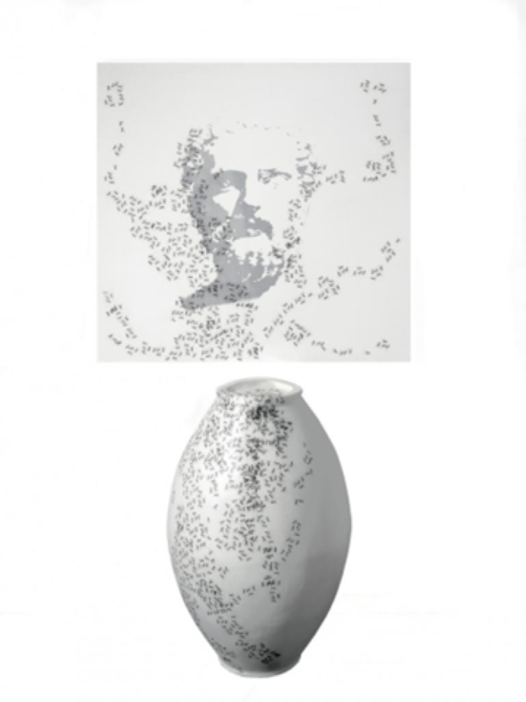 Emilio Isgro, La giara di Gorgia, 2015, installazione per due elementi dimensione ambientale tecnica mista, Archivio Emilio Isgrò