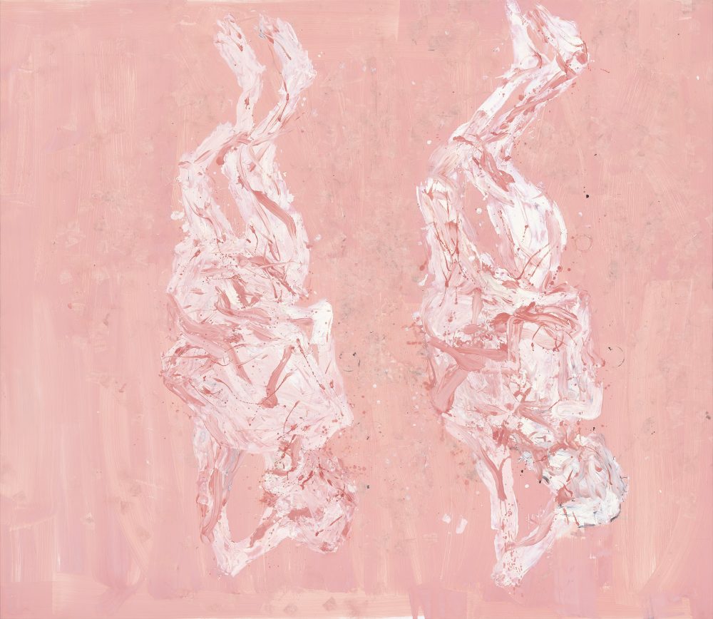 Georg Baselitz. "Rosa riposa", 2019. Oil on canvas. Image 304 x 350 cm. Frame 308 x 354 x 5,5 cm  (GB 2364). © Georg Baselitz. Courtesy Thaddaeus Ropac gallery, London · Paris · Salzburg · Milan · Seoul.Photo: Jochen Littkemann