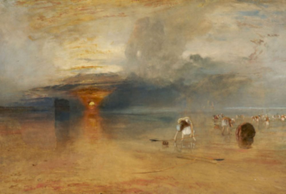 Joseph Mallord William Turner, Le spiagge di Calais con la bassa marea, pescivendole mentre raccolgono esche, 1830, © Bury Art Museum, Greater Manchester, UK