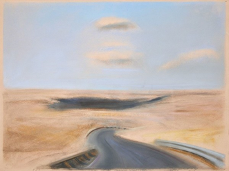 Piero Guccione, Strada Ragusa-Comiso, pastello, 1983
