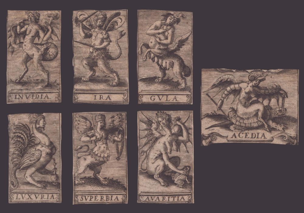 Vizi capitali, anonimo incisore del XVI secolo