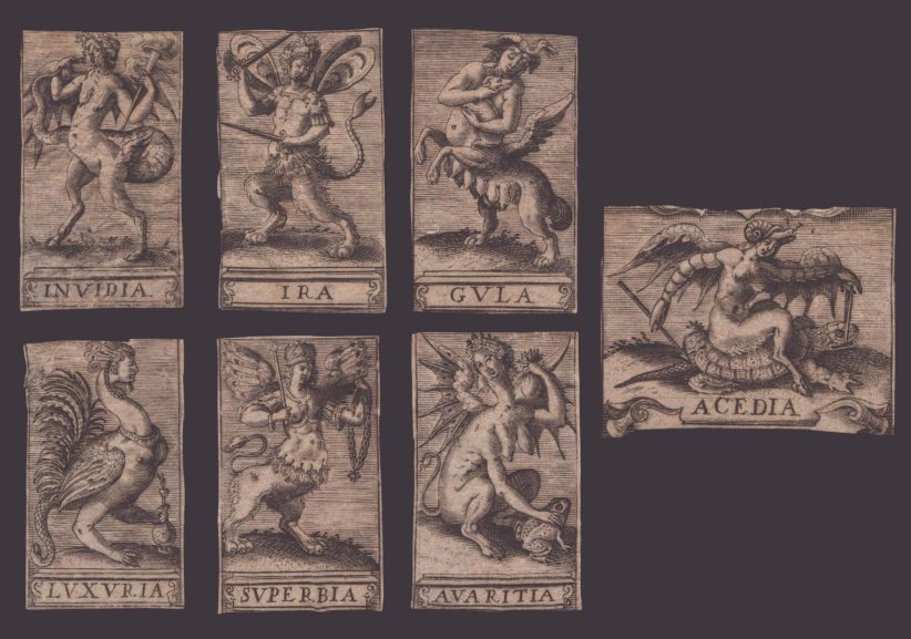 Vizi capitali, anonimo incisore del XVI secolo