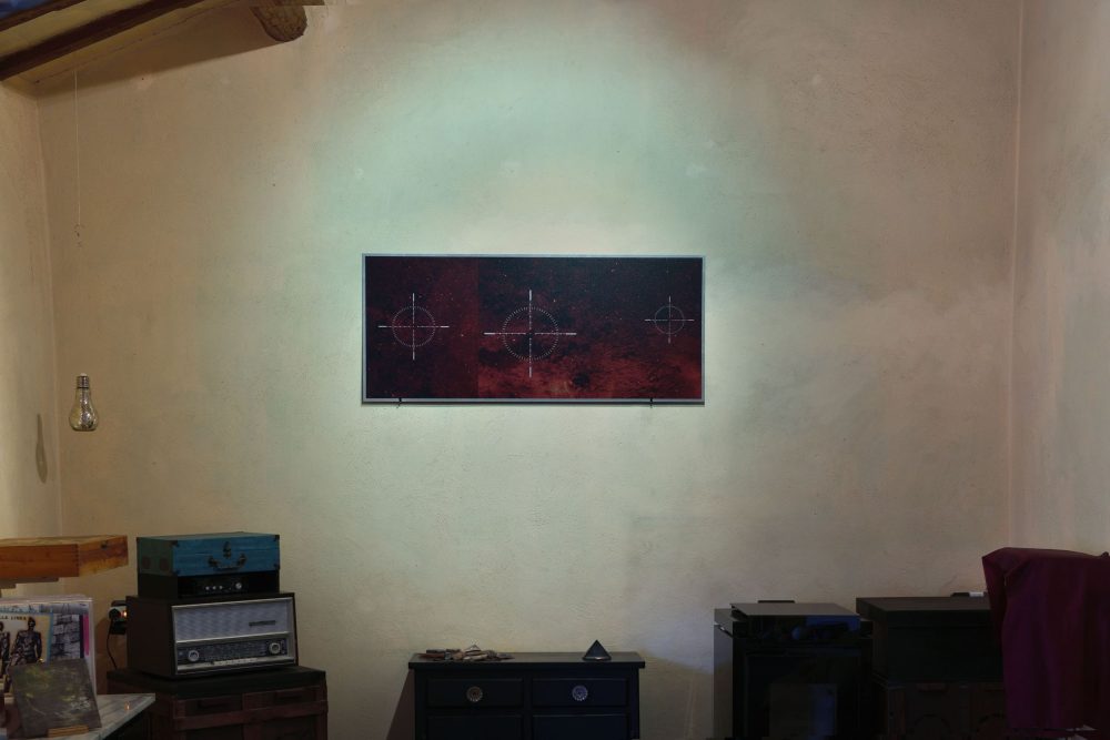 Installation view, Grazia Toderi Grazia Toderi, Marco (I Mark We Mark), 2020, 50x112,5 cm, p.a., Collezione Edoardo Toderi. ph Michele Alberto Sereni