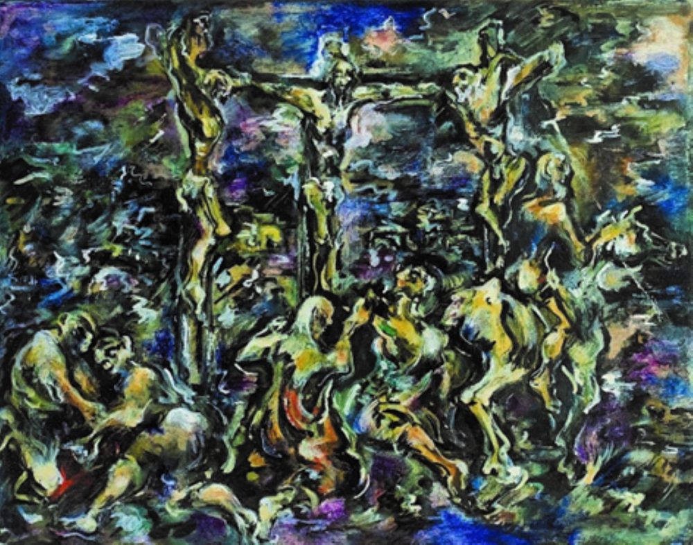 Emilio Vedova, Crocifissione, 1947, olio su tela. Cortina d’Ampezzo, Museo d’Arte Moderna e Contemporanea Mario Rimoldi