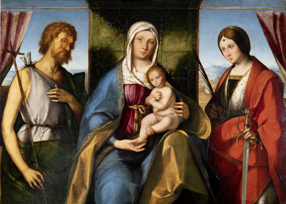 Boccaccio Boccaccino, Madonna con il bambino tra i santi Giovanni Battista e Caterina d’Alessandria, 1504-1505, Venezia, Museo Correr