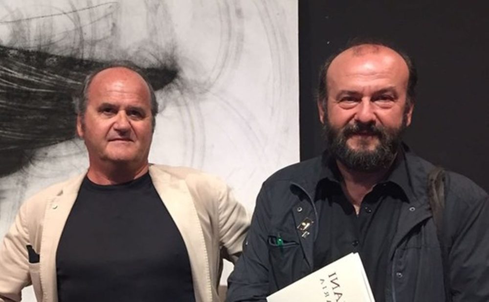 Davide Rondoni con l'artista Omar Galliani