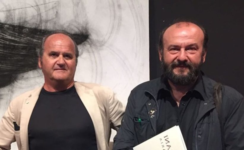Davide Rondoni con l'artista Omar Galliani
