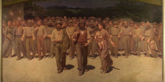 Giuseppe Pellizza da Volpedo, Il Quarto Stato, 1898-1901 circa, olio su tela, 293 x 545 cm, Copyright Comune di Milano - tutti i diritti riservati - Milano, Galleria d’Arte Moderna - foto di Luca Carrà