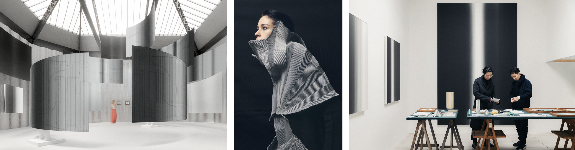 Eugene Kangawa e Issey Miyake, durante Art Basel Paris