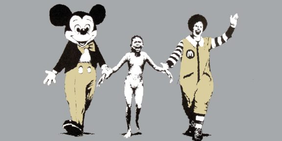 Banksy, Napalm, serigrafia su carta, 2004