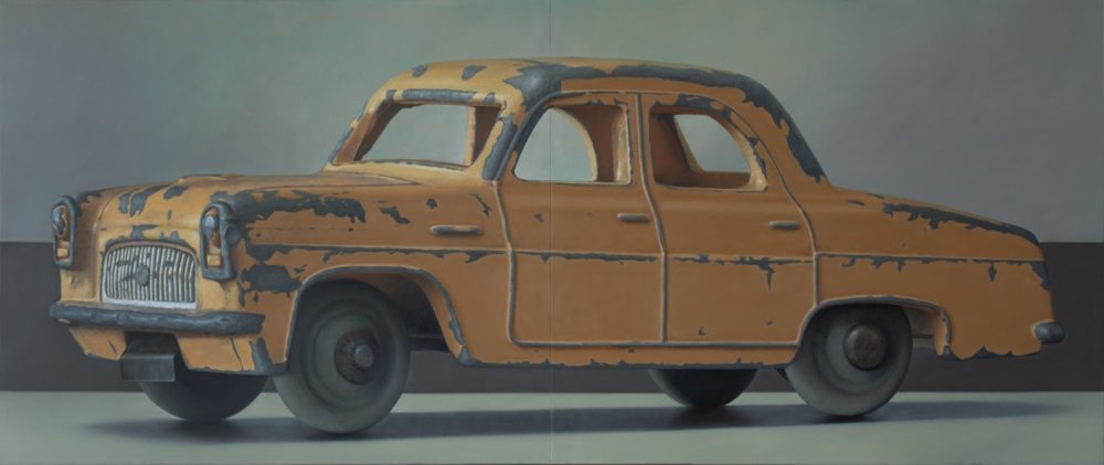 Bart Koning, Ford Perfect, olio su tela, 160 x 380 cm, 2025