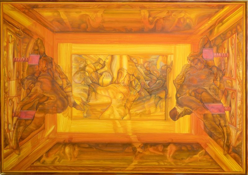 Romano Notari, Le stanze dei processi aperti- vitacolo olio 140x200cm