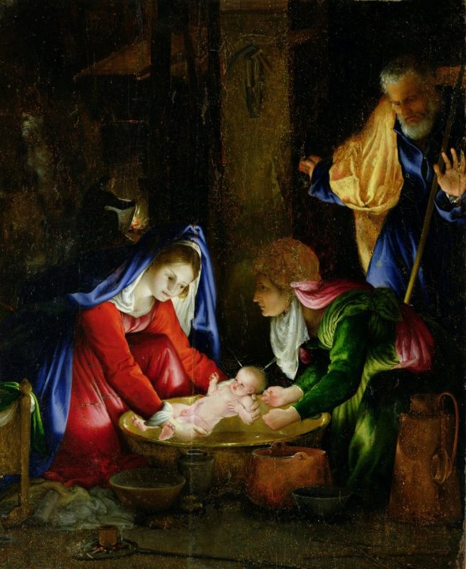 Lorenzo Lotto, Natività, Olio su tavola, 55,5 x 44,7 cm., Siena, Pinacoteca Nazionale