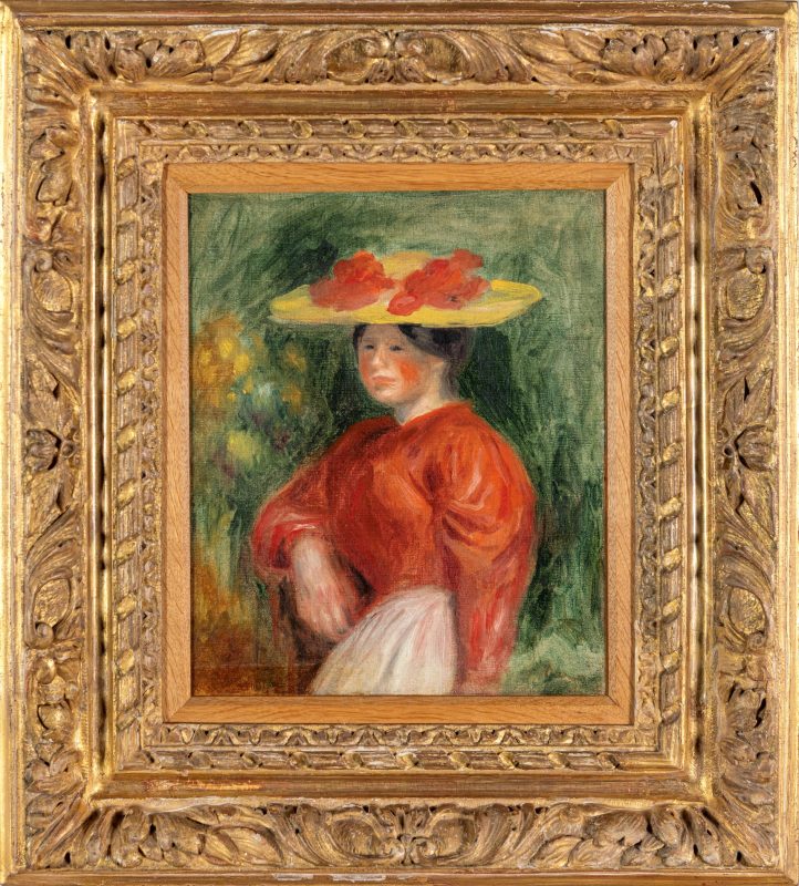 Pierre-Auguste Renoir Jeune Femme au corsage rouge et au chapeau jaune, (1920) venduto a 162.700 euro - Casa d’Aste Arcadia a Roma