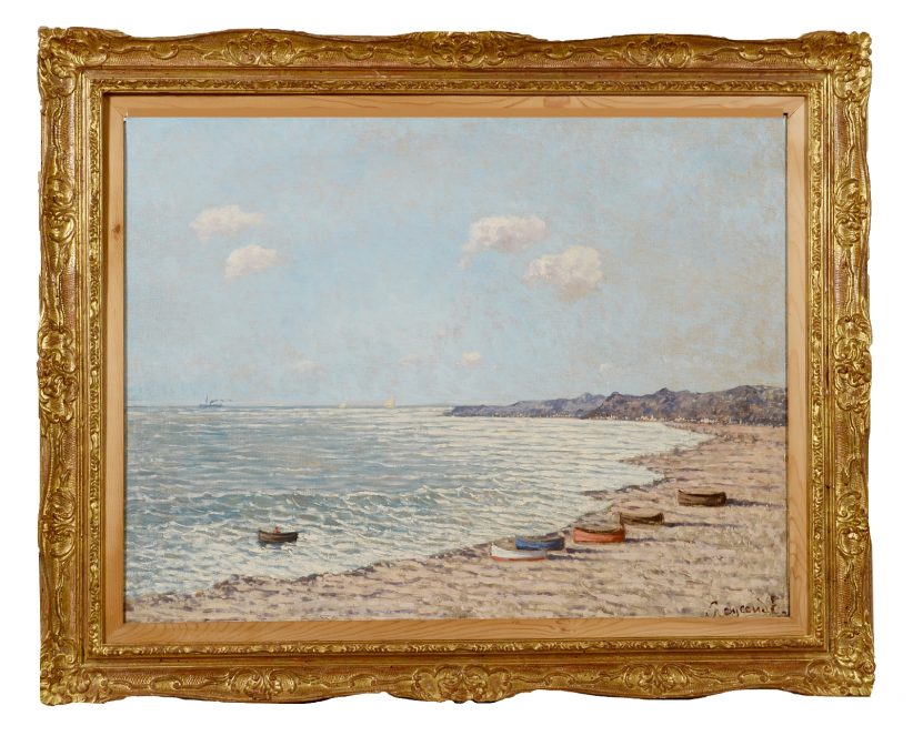 Lotto 88 ENRICO REYCEND [Torino 03:11:1855 - 21:02:1928] Barche sul litorale ligure olio su tela 67x89 cm, firma in basso a destra - asta 982 Meeting Art